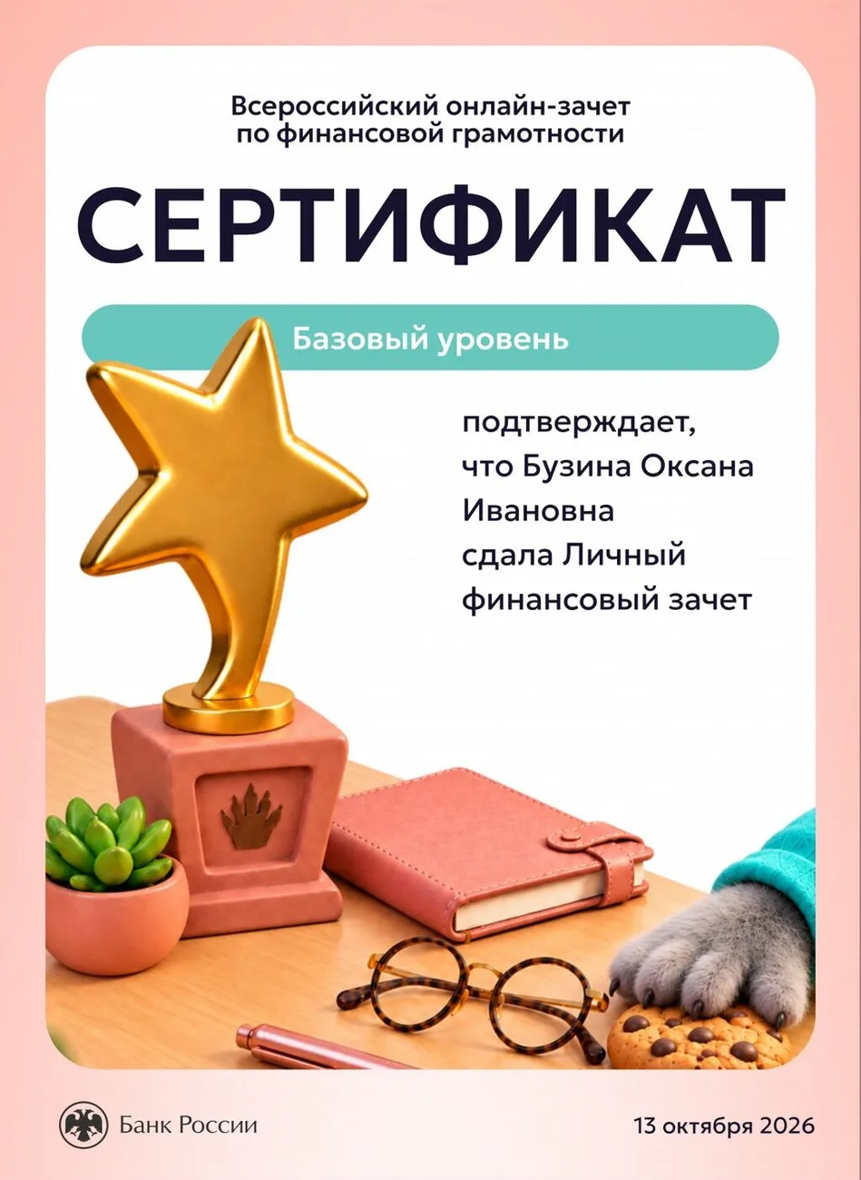 Сертификат по фин. грам. - Бузина